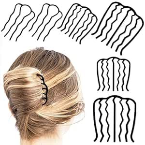 6 Piece Metal Hair Side Combs Hair Fork Clip Teeth Hair Pin Stick for Updo Bun, U Shape for Vintage Hairstyle Hair Accessories